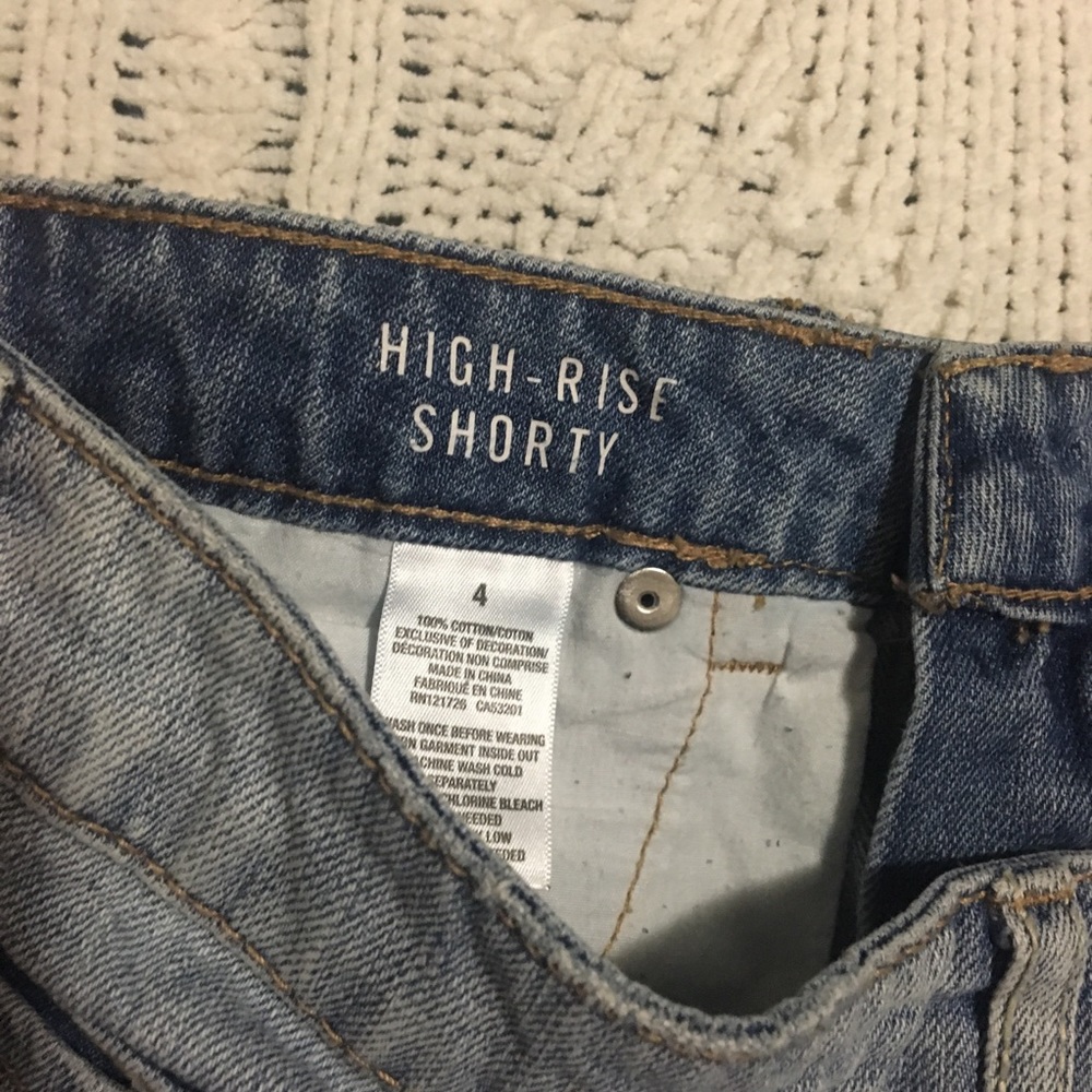 High Rise Ripped Jean Shorts - Picture 5 of 5